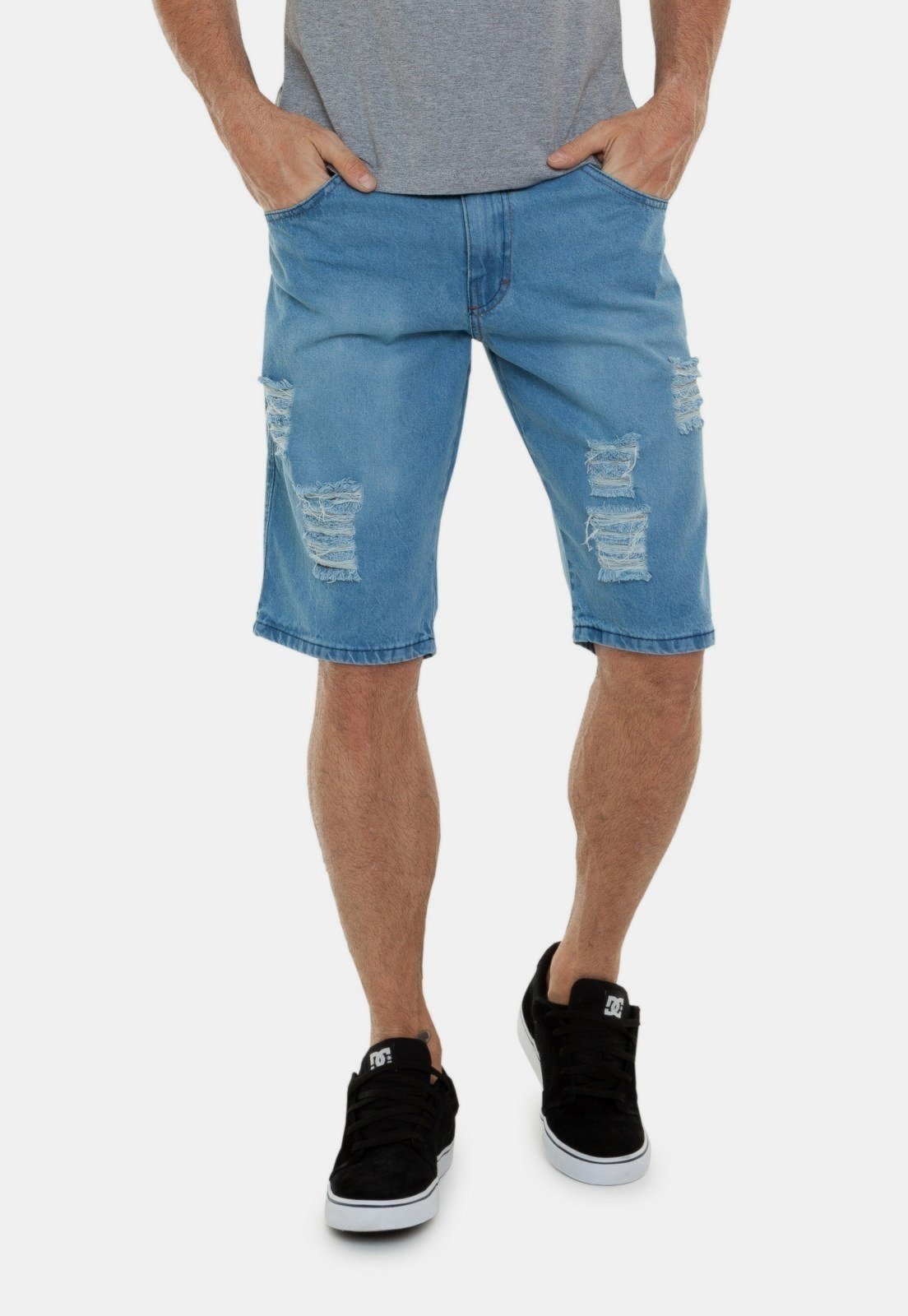 bermudas jeans rasgada